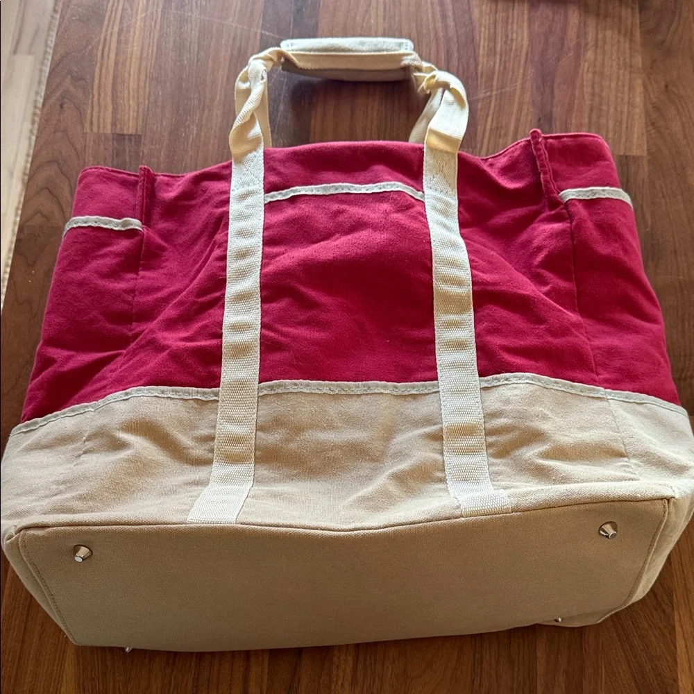 Red and Tan Tote Bag - Picture 1 of 4